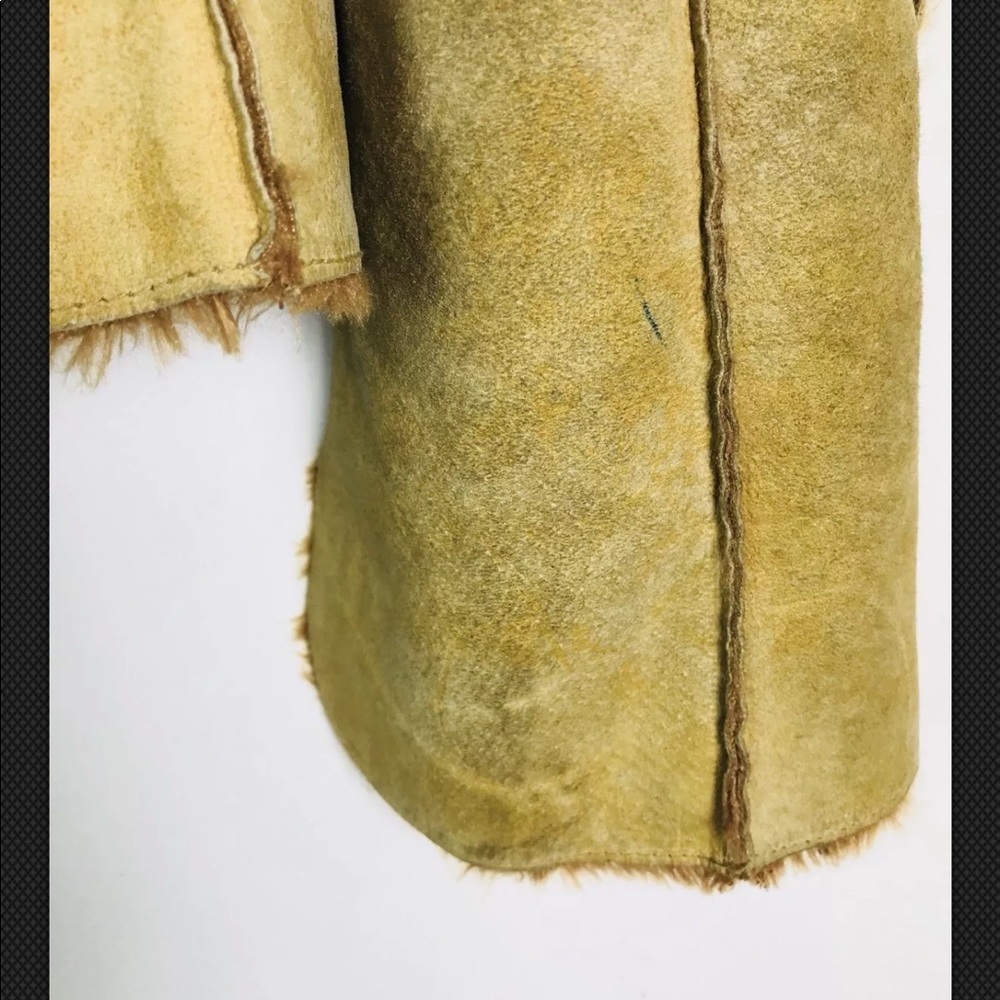 GUESS Jacket Womens Sz M Suede Leather Tan - Picture 6 of 8
